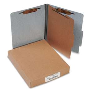 ACCO BRANDS, INC. 20-Pt PRESSTEX Classification Folders, Letter, 4-Section, Gray, 10/Box