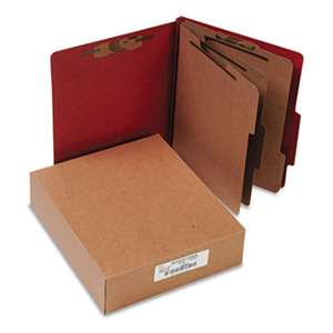 ACCO BRANDS, INC. Pressboard 20-Pt Classification Folders, Letter, 8-Section, Earth Red, 10/Box