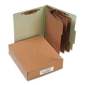 ACCO BRANDS, INC. Pressboard 25-Pt Classification Folders, Letter, 8-Section, Leaf Green, 10/Box