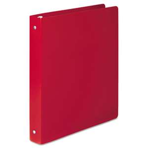ACCO BRANDS, INC. ACCOHIDE Poly Round Ring Binder, 35-pt. Cover, 1" Cap, Executive Red