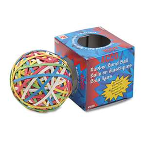 ACCO BRANDS, INC. Rubber Band Ball, Approximately 250 Rubber Bands, Assorted