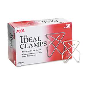 ACCO BRANDS, INC. Ideal Clamps, Metal Wire, Small, 1 1/2", Silver, 50/Box