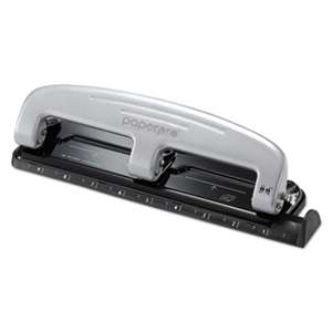 ACCENTRA, INC. 12-Sheet inPRESS 12 Three-Hole Punch, Black/Silver