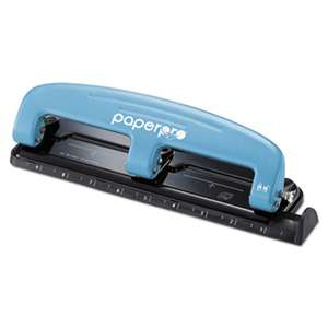 ACCENTRA, INC. inPRESS Three-Hole Punch, 12-Sheet Capacity, Blue/Black