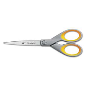 ACME UNITED CORPORATION Titanium Bonded Scissors With Soft Grip Handles, 7" Straight