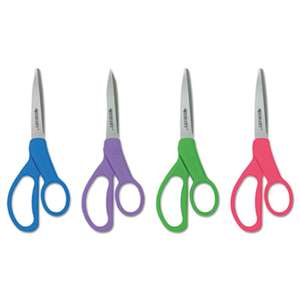 ACME UNITED CORPORATION Student Scissors With Antimicrobial Protection, Assorted Colors, 7" Long