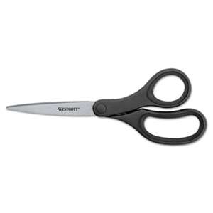 ACME UNITED CORPORATION KleenEarth Basic Plastic Handle Scissors, 9" Long, Pointed, Black