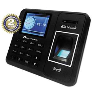 ACRO PRINT TIME RECORDER BioTouch Time Clock, Hours/Minutes/Seconds, 6 x 1 1/2 x 5
