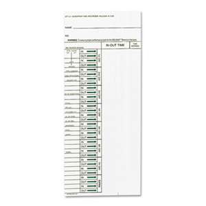 ACRO PRINT TIME RECORDER Time Card for Model ATT310 Electronic Totalizing Time Recorder, Weekly, 200/Pack