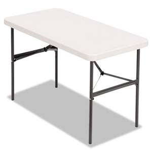 ALERA Banquet Folding Table, Rectangular, Radius Edge, 48 x 24 x 29, Platinum/Charcoal