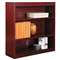 ALERA Square Corner Wood Veneer Bookcase, Three-Shelf, 35-5/8 x 11-3/4 x 36, Mahogany