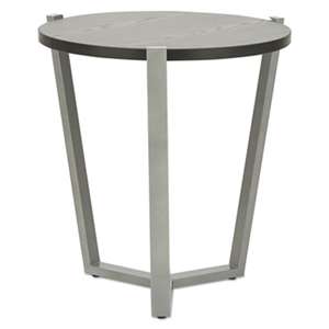 ALERA Round Occasional Corner Table, 21 1/4 dia x 22 3/4h, Black/Silver