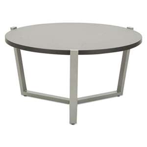 ALERA Round Occasional Coffee Table, 29 3/8 dia x 15 1/2h, Black/Silver