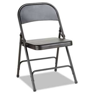 ALERA Steel Folding Chair with Two-Brace Support, Graphite, 4/Carton