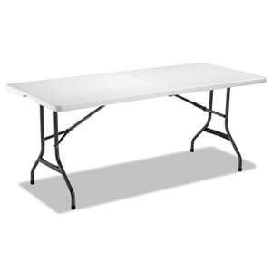ALERA Fold-in-Half Resin Folding Table, 71w x 30d x 29h, White