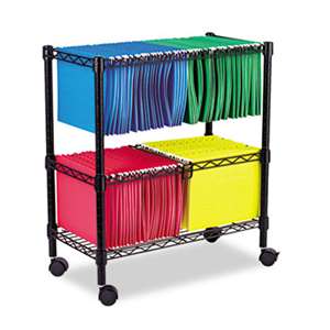 ALERA Two-Tier Rolling File Cart, 26w x14d x 29-1/2h, Black