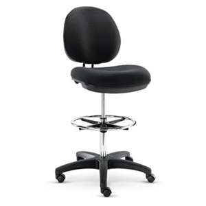 ALERA Alera Interval Series Swivel Task Stool, PVC-Free Faux Leather, Black