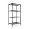 ALERA Industrial Heavy-Duty Wire Shelving Starter Kit, 4-Shelf, 36w x 24d x 72h, Black