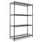 ALERA Industrial Heavy-Duty Wire Shelving Starter Kit, 4-Shelf, 48w x 18d x 72h, Black