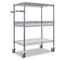 ALERA Three-Tier Wire Rolling Cart, 34w x 18d x 40h, Black Anthracite