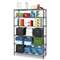 ALERA Commercial Wire Shelving, Six-Shelf, 48w x 18d x 72h, Black Anthracite