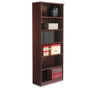 ALERA Alera Valencia Series Bookcase, Six-Shelf, 31 3/4w x 14d x 80 3/8h, Mahogany