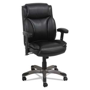 ALERA Alera Veon Series Leather MidBack Manager's Chair w/Coil Spring Cushioning,Black