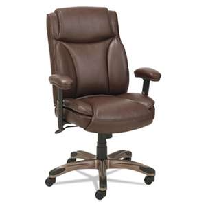 ALERA Alera Veon Series Leather MidBack Manager's Chair w/Coil Spring Cushioning,Brown