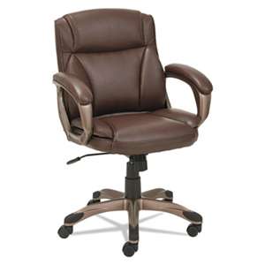 ALERA Alera Veon Series Low-Back Leather Task Chair w/Coil Spring Cushion, Brown