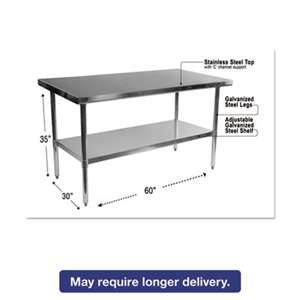 ALERA Stainless Steel Table, 60 x 30 x 35, Silver