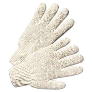 ANCHOR String Knit Gloves, Large, Natural White, 12 Pairs