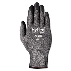 ANSELL LIMITED HyFlex Foam Gloves, Dark Gray/Black, Size 10, 12 Pairs