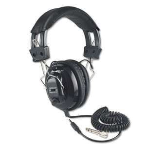 AMPLIVOX PORTABLE SOUND SYS. Deluxe Stereo Headphones w/Mono Volume Control, Black