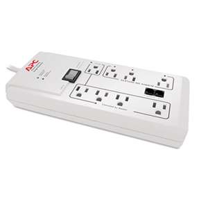 AMERICAN POWER CONVERSION Home/Office SurgeArrest Protector, 8 Outlets, 6 ft Cord, 2030 Joules, White