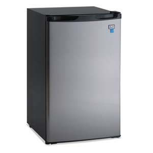 AVANTI 4.4 CF Refrigerator, 19 1/2"W x 22"D x 33"H, Black/Stainless Steel