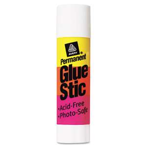 AVERY-DENNISON Permanent Glue Stics, White Application, 0.26 oz, Stick