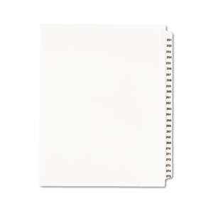 AVERY-DENNISON Avery-Style Legal Exhibit Side Tab Divider, Title: 251-275, Letter, White