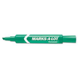 AVERY-DENNISON Regular Desk Style Permanent Marker, Chisel Tip, Green, Dozen