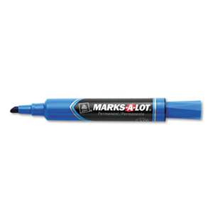 AVERY-DENNISON Regular Desk Style Permanent Marker, Chisel Tip, Blue, Dozen