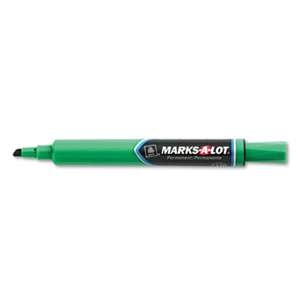 AVERY-DENNISON Large Desk Style Permanent Marker, Chisel Tip, Green, Dozen