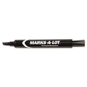 AVERY-DENNISON Large Desk Style Permanent Marker, Chisel Tip, Black, Dozen