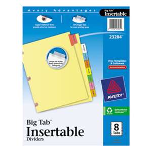 AVERY-DENNISON Insertable Big Tab Dividers, 8-Tab, Letter