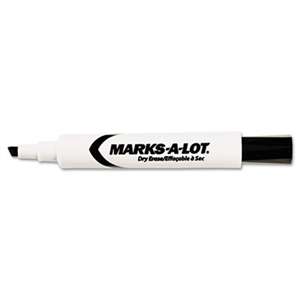 AVERY-DENNISON Desk Style Dry Erase Marker, Chisel Tip, Black, Dozen