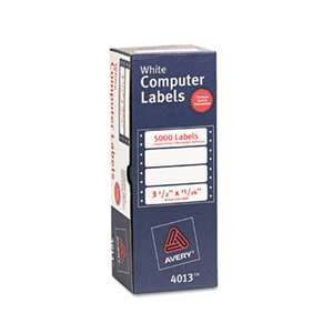 AVERY-DENNISON Dot Matrix Mailing Labels, 1 Across, 15/16 x 3 1/2, White, 5000/Box