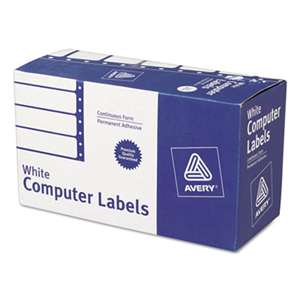 AVERY-DENNISON Dot Matrix Mailing Labels, 1 Across, 1 15/16 x 4, White, 5000/Box