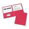 AVERY-DENNISON Two-Pocket Folder, 20-Sheet Capacity, Red, 25/Box