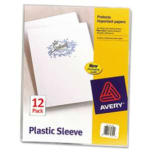 AVERY-DENNISON Clear Plastic Sleeves, Polypropylene, Letter, 12/Pack