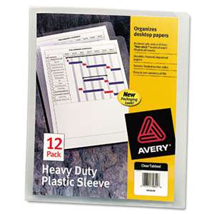 AVERY-DENNISON Heavy-Duty Plastic Sleeves, Letter, Polypropylene, Clear, 12/Pack