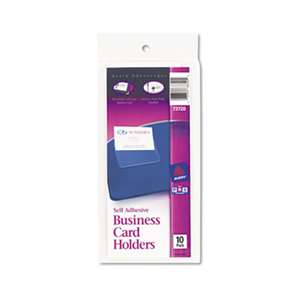 AVERY-DENNISON Self-Adhesive Business Card Holders, Top Load, 3-1/2 x 2, Clear, 10/Pack