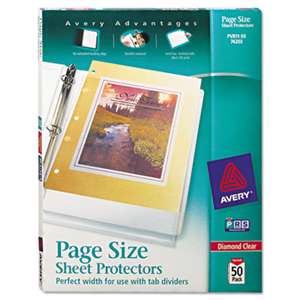 AVERY-DENNISON Top-Load Poly 3-Hole Punched Sheet Protectors, Letter, Diamond Clear, 50/Box